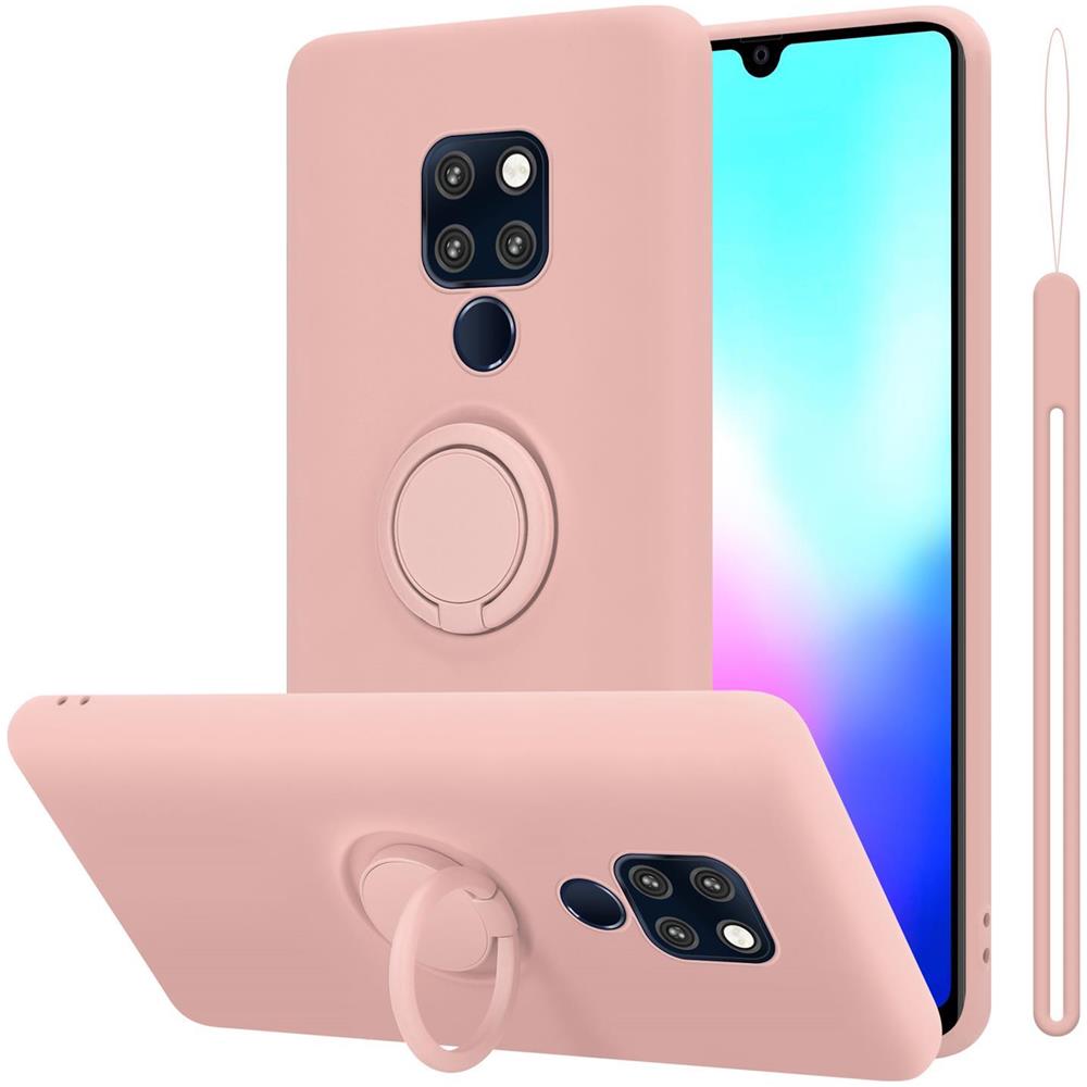 Custodia Compatibile Con Huawei Mate 20 In Liquid Rosa - Coperchio Protettivo In Silicone Tpu Flessibile Con Anello - Foto 1