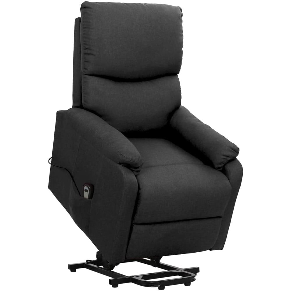 Poltrona Alzapersona Reclinabile Grigio Scuro In Tessuto - Foto 1