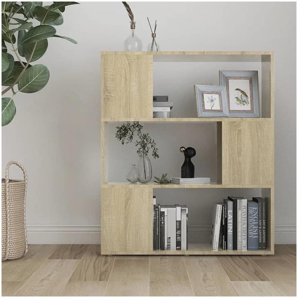 Libreria / divisorio Rovere Sonoma 80x24x94 Cm In Truciolato - Foto 3