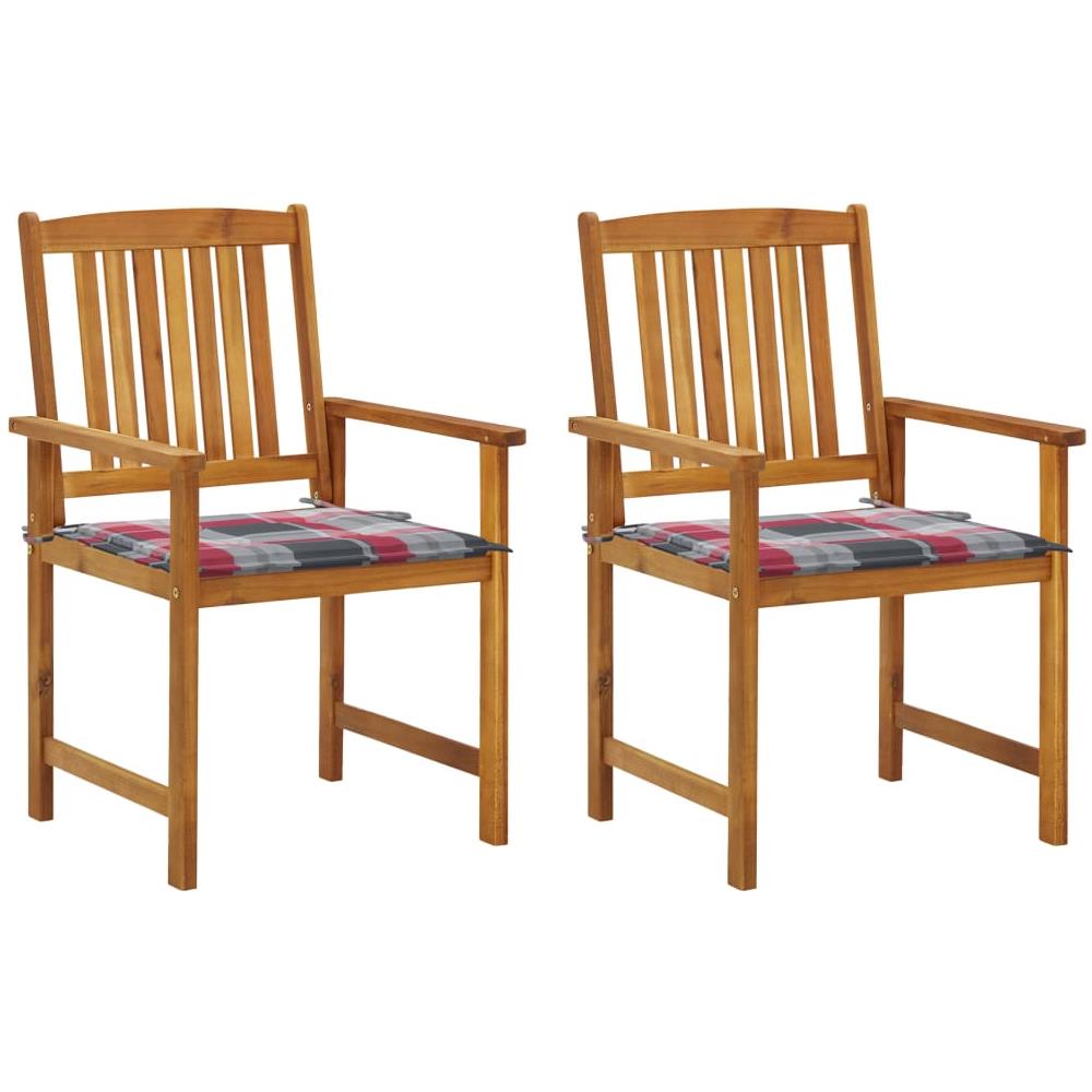 Sedie da Giardino con Cuscini 2 pz in Massello di Acacia - Foto 1