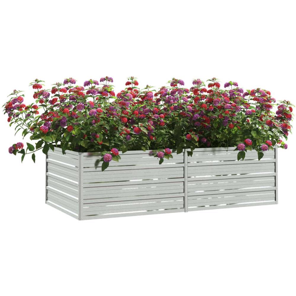 Letto Rialzato Giardino 160x80x45 cm in Acciaio Zincato Argento - Foto 2