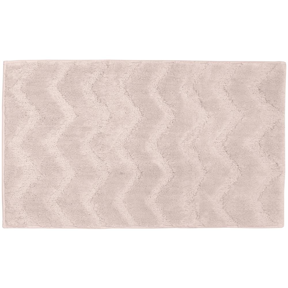 Tappeto Casa Bagno Morbido In Tinta Unita Zig Zag Modello Zigzagaria Vari Colori 50x80 Rosa - Foto 1