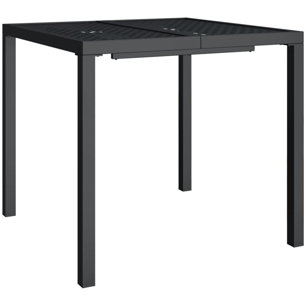 Tavolo Da Giardino Antracite 80x80x72 Cm Acciaio - Foto 2