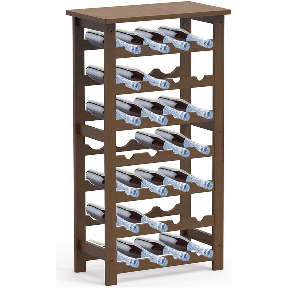 Cantinetta Portavino In Legno Bambã¹ Noce Con 28 Scomparti Bar Portabottiglie - Foto 1