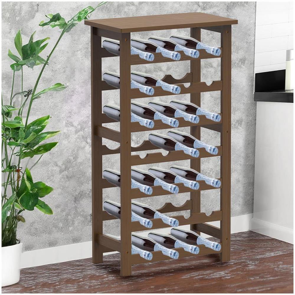 Cantinetta Portavino In Legno Bambã¹ Noce Con 28 Scomparti Bar Portabottiglie - Foto 3