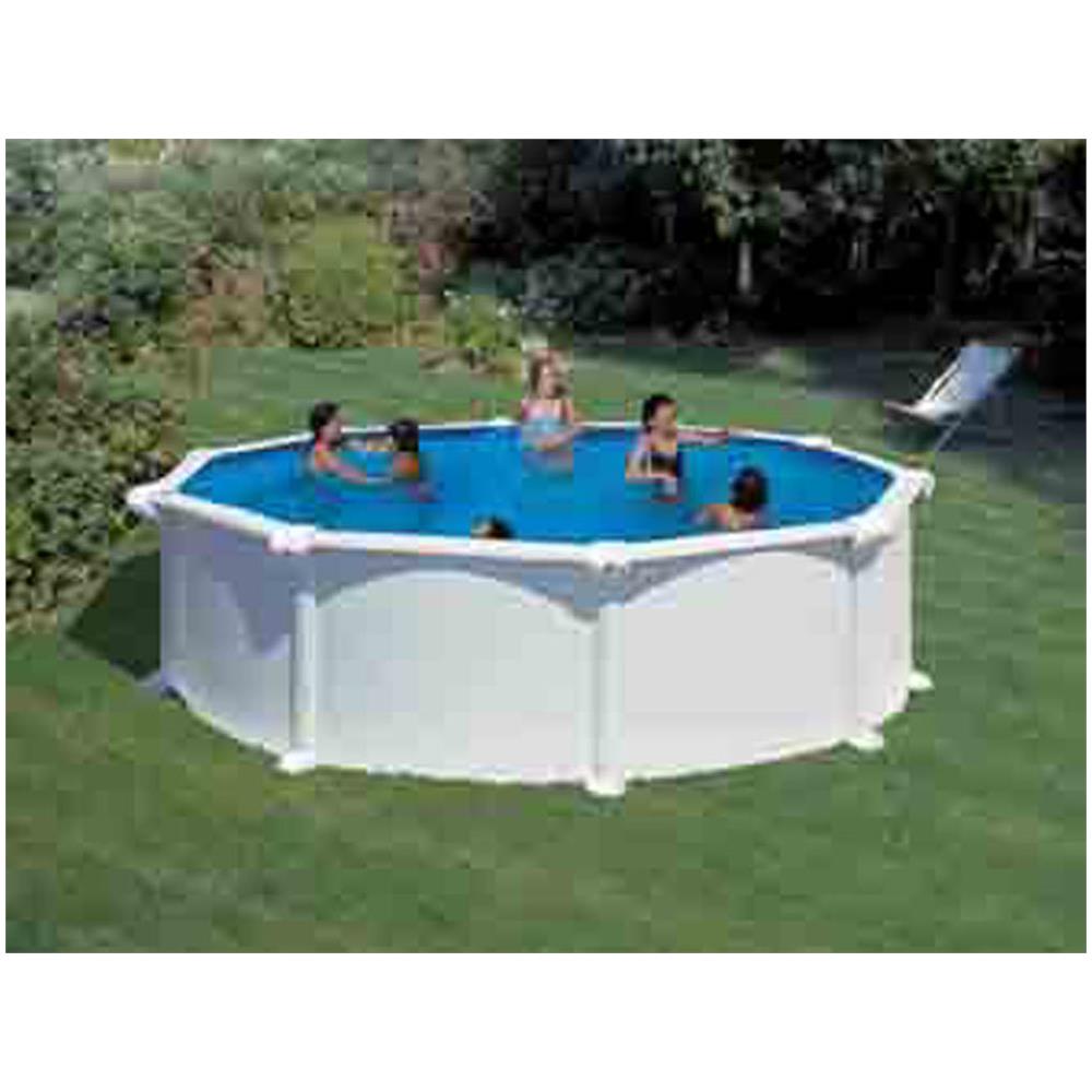 Piscina Tonda Atlantis, Liner Blu 40/100, Filtro Sabbia, Struttura Acciaio Ø350xh. 132 Cm - Foto 11