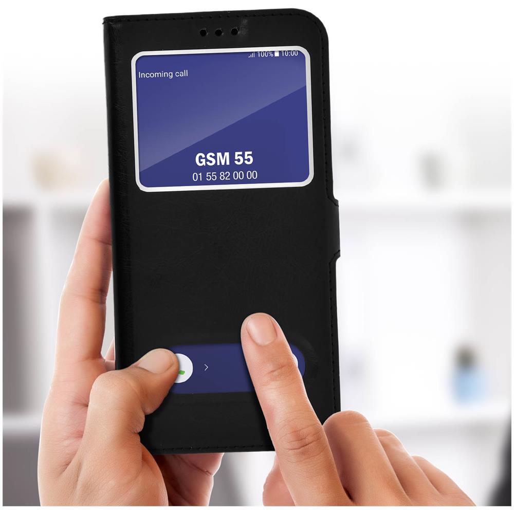 Custodia Galaxy S8 Plus Sportellino 2x Finestre Cover Silicone Gel - Nera - Foto 10