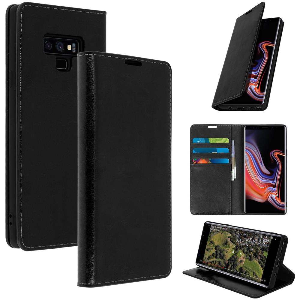 Custodia Samsung Galaxy Note 9 In Pelle Portafoglio Funzione Supporto Nero - Foto 2