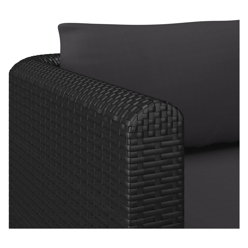 Set Divani Da Giardino 4 Pz Con Cuscini In Polyrattan Nero - Foto 14