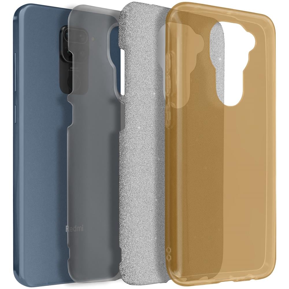 Cover Xiaomi Redmi Note 9 Semi-rigida Con Paillette Amovibili Oro - Foto 1
