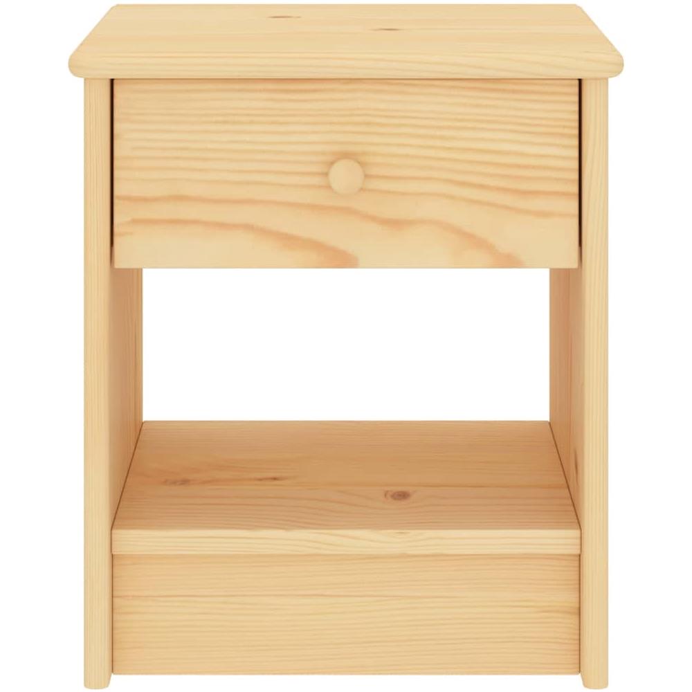 Comodino Naturale 35x30x40 cm in Legno Massello di Pino - Foto 2