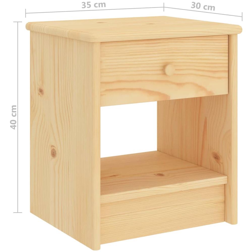Comodino Naturale 35x30x40 cm in Legno Massello di Pino - Foto 6