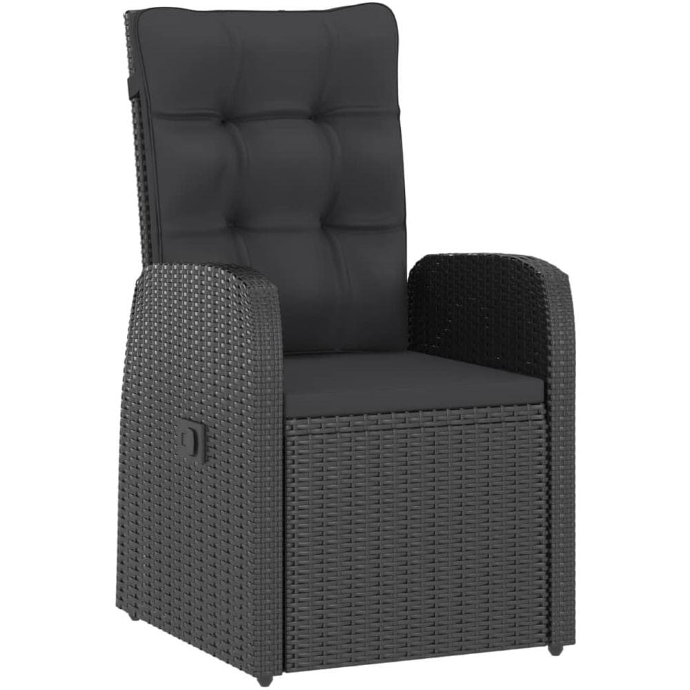 Set da Pranzo da Giardino 11 pz con Cuscini in Polyrattan Nero - Foto 2