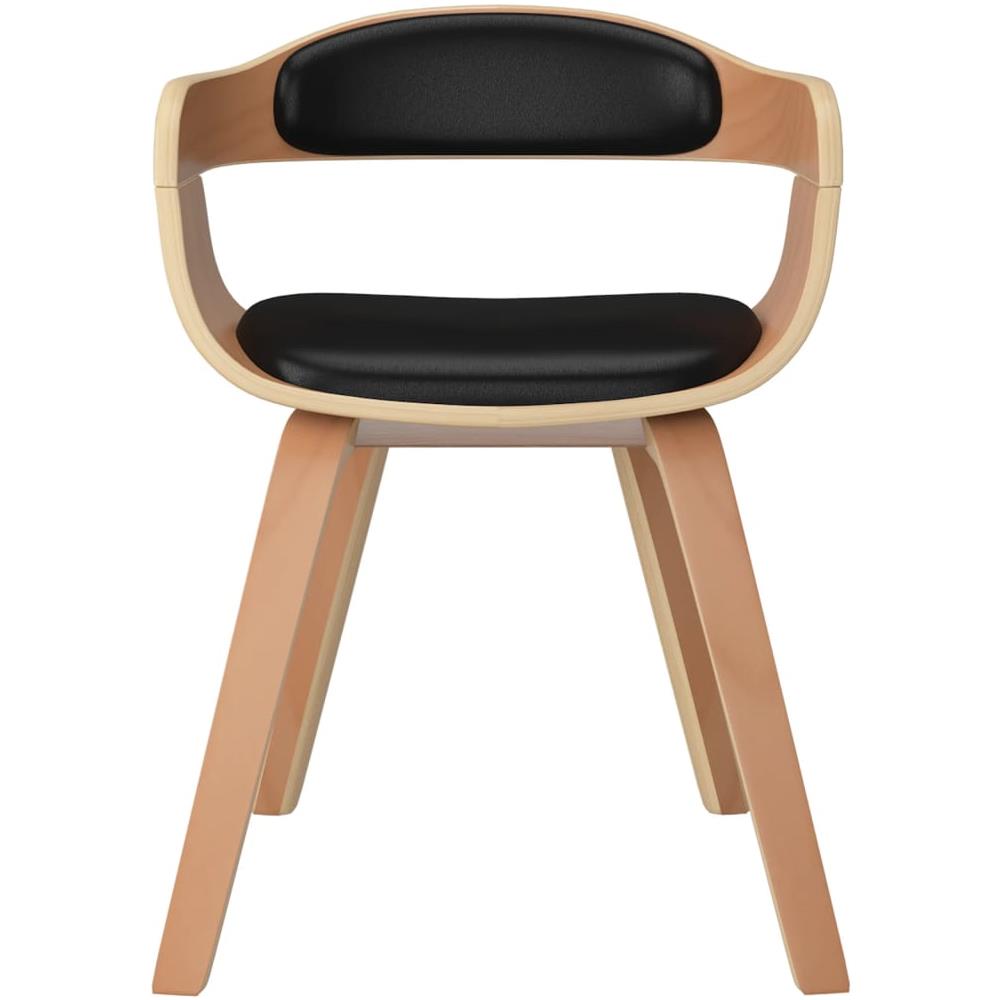 Sedia da Pranzo Nera in Legno Curvato e Similpelle - Foto 3