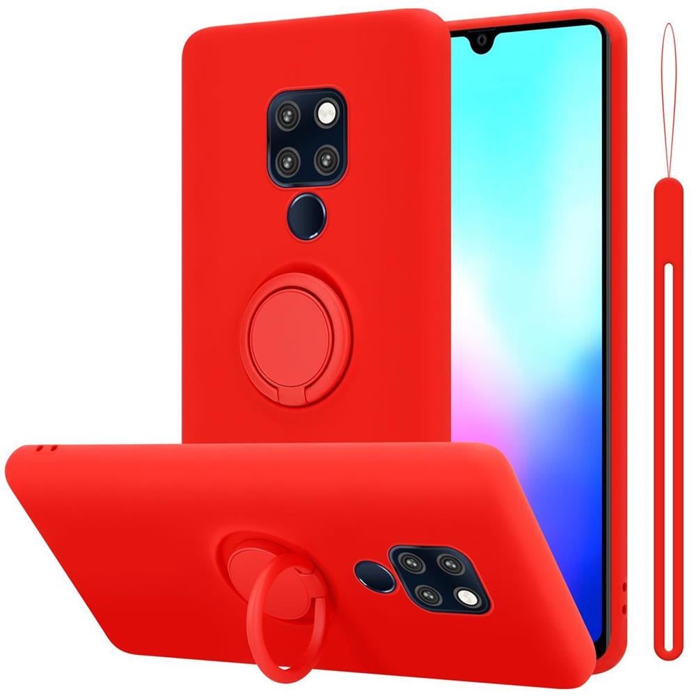 Custodia Compatibile Con Huawei Mate 20 In Liquid Rosso - Coperchio Protettivo In Silicone Tpu Flessibile Con Anello - Foto 1