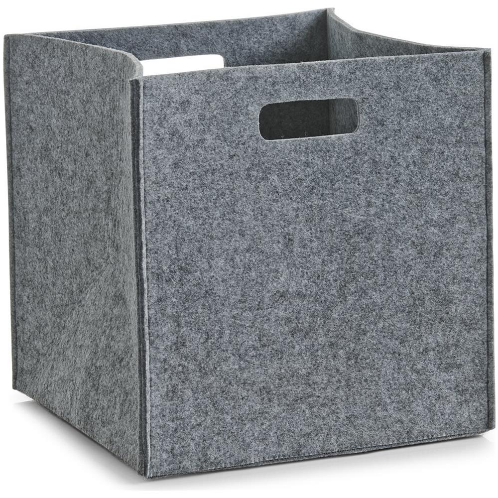 Cestello Portaoggetti, Quadrato, Feltro - Contenitore 33 Litri, Colore Beige, - Foto 1