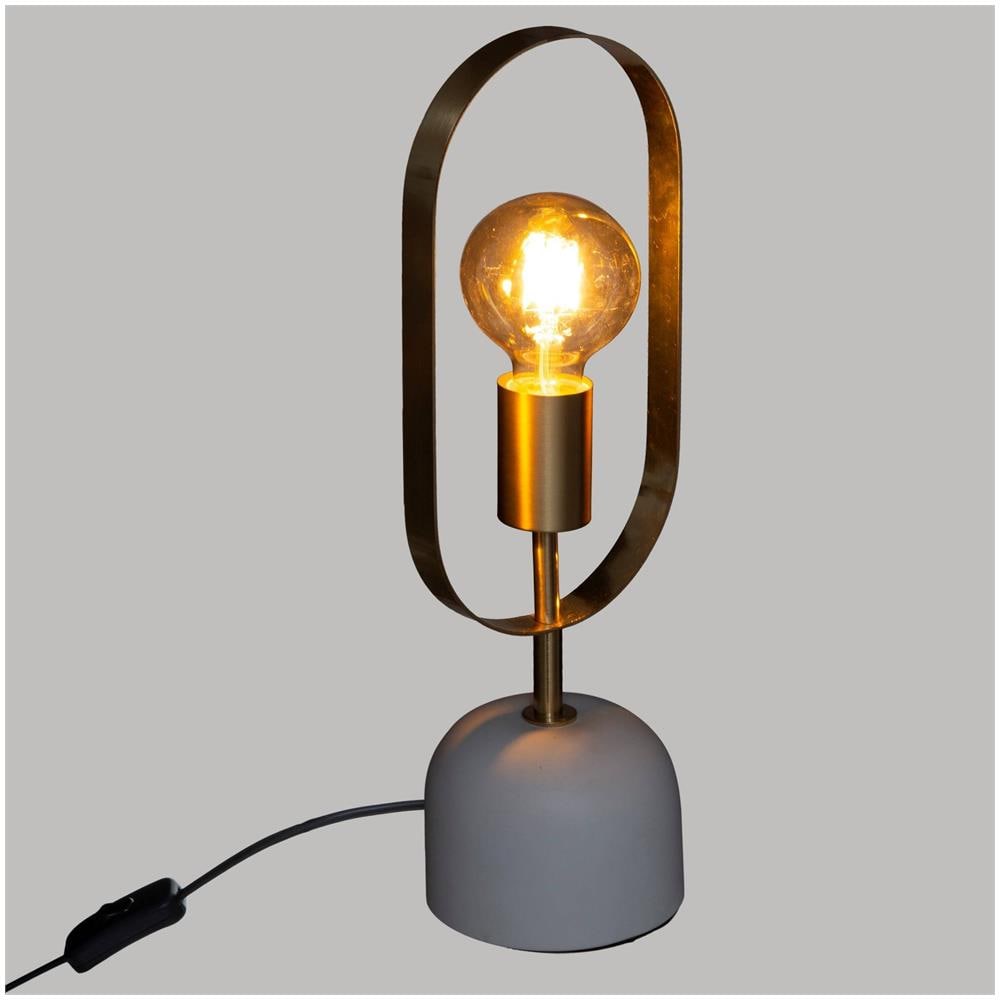 Lampada Da Tavolo Edi, Altezza 44 Cm, Cornice Oro - Foto 2
