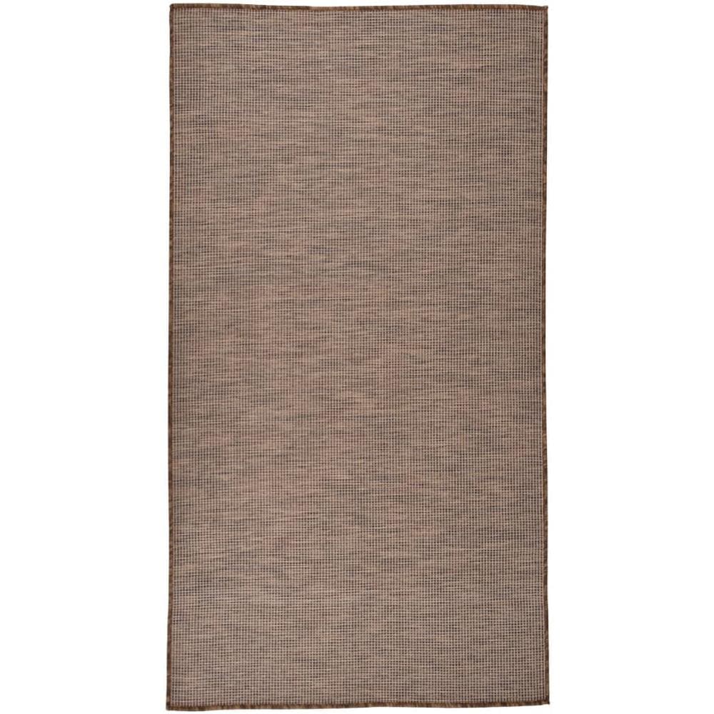 Tappeto Da Esterni A Tessitura Piatta 80x150 Cm Marrone - Foto 1