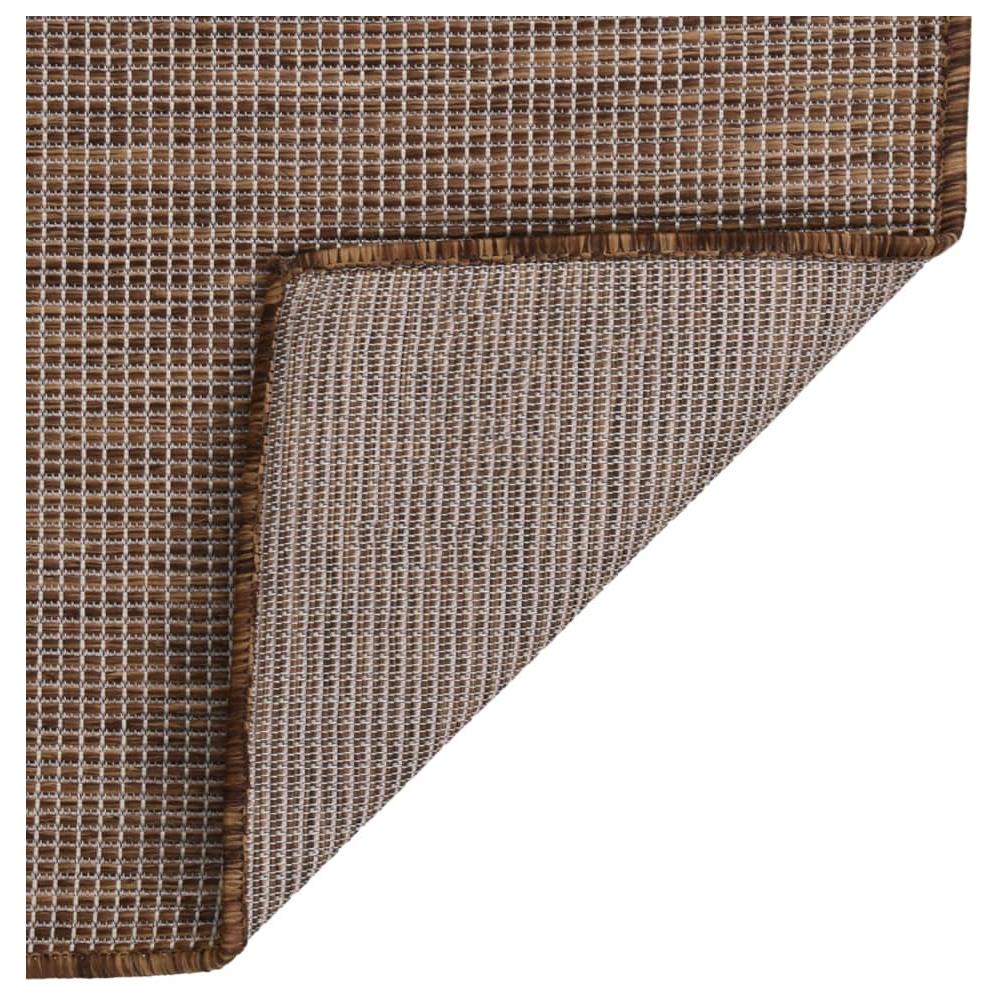 Tappeto Da Esterni A Tessitura Piatta 80x150 Cm Marrone - Foto 2