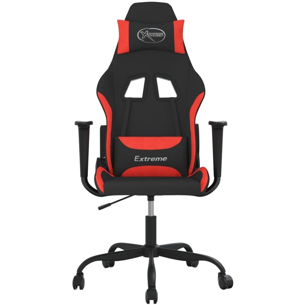 Sedia Da Gaming Nero E Rosso In Tessuto - Foto 3