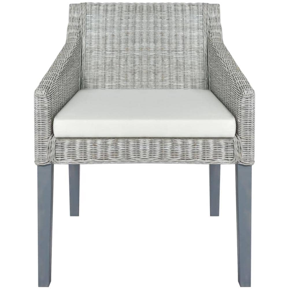 Sedie da Pranzo con Cuscini 60 x 60 x 79 cm 2 pz Grigi in Rattan Naturale - Foto 3
