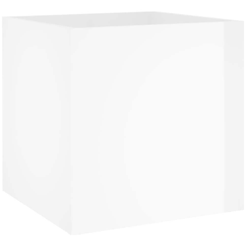 Fioriera Bianco Lucido 40x40x40 Cm In Legno Multistrato - Foto 1