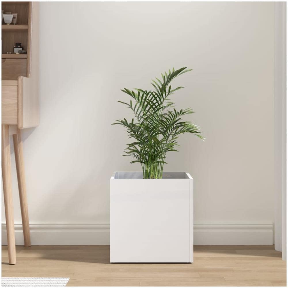 Fioriera Bianco Lucido 40x40x40 Cm In Legno Multistrato - Foto 2
