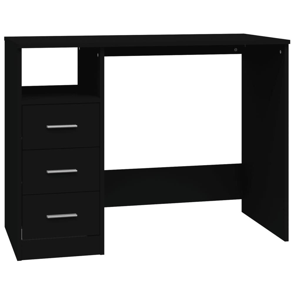 Scrivania Con Cassetti Nera 102x50x76 Cm In Legno Multistrato - Foto 1