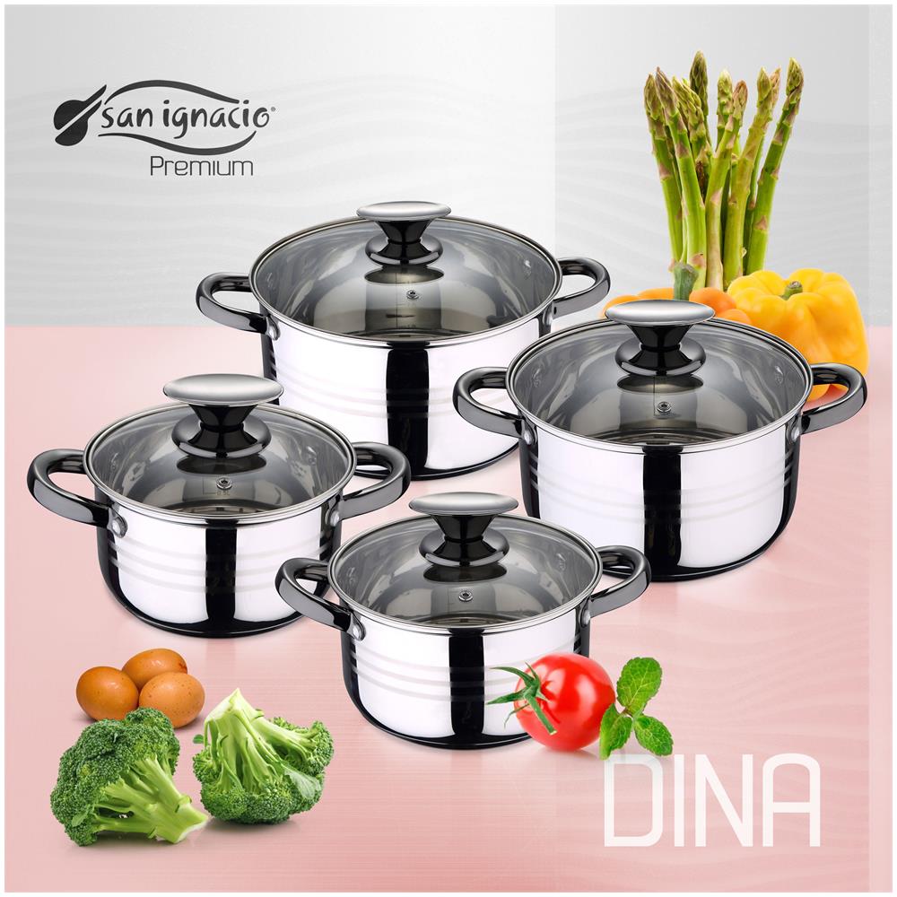 Dina Set Di 8 Pezzi In Acciaio Inox Con Padella (18/22/26 Cm) Jolie In Alluminio Forgiato - Foto 8