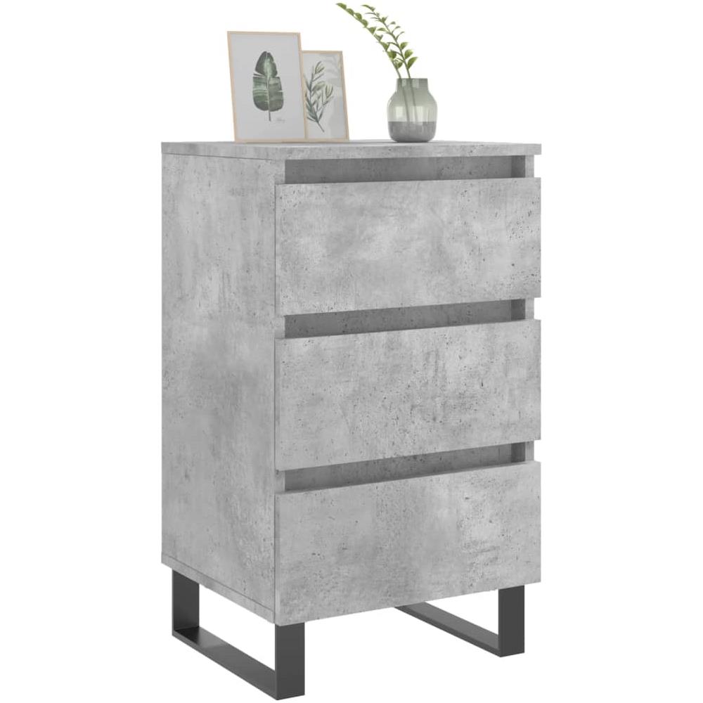 Comodini 2 Pz Grigio Cemento 40x35x69 Cm In Legno Multistrato - Foto 3