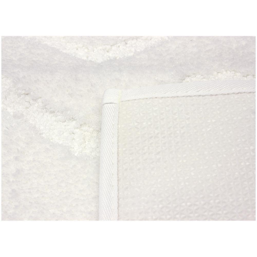 Tappeto Casa Bagno Morbido In Tinta Unita Zig Zag Modello Zigzagaria Vari Colori 60x120 Bianco - Foto 5