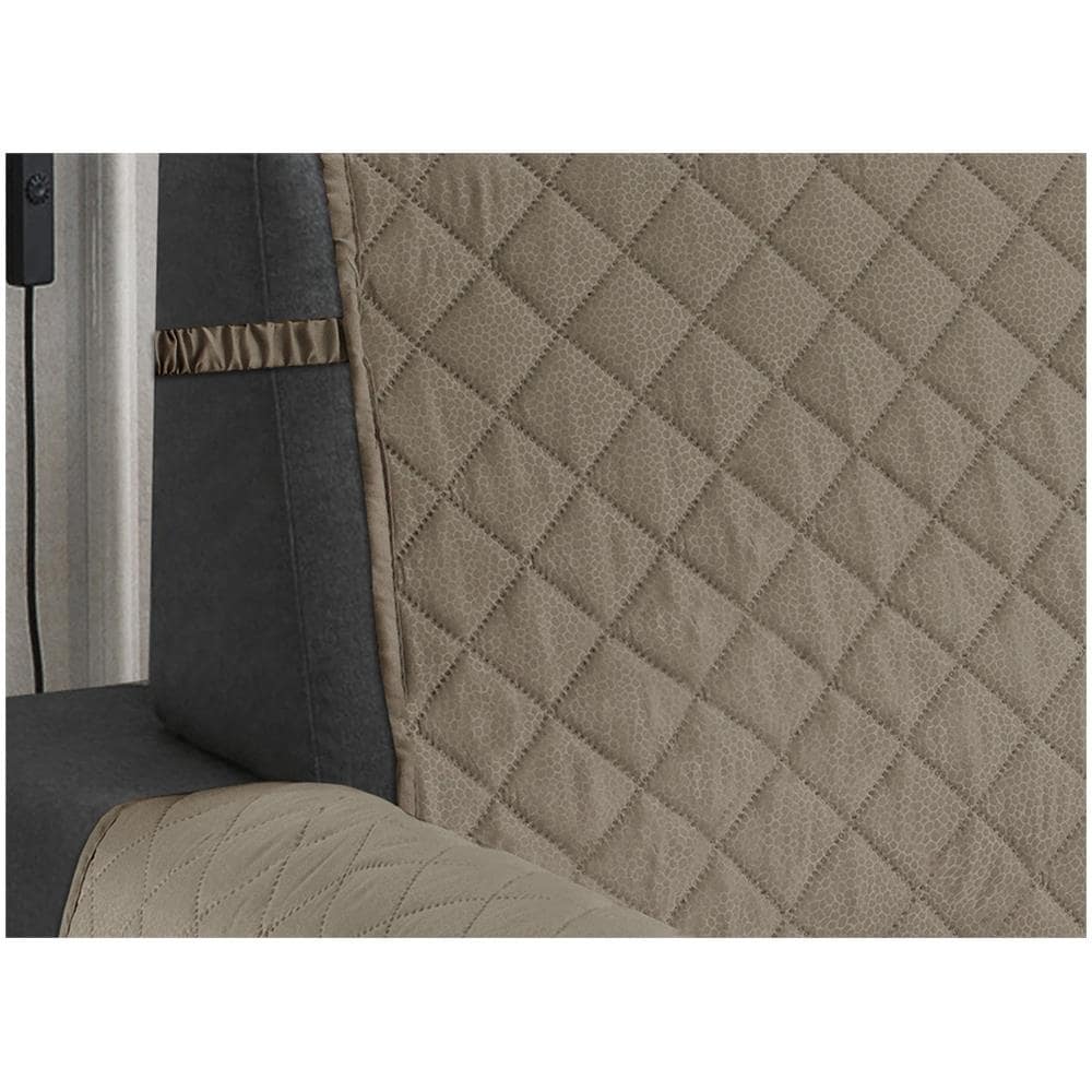 Copridivano Trapuntato Impermeabile Antimacchia Mod. Imperiale Pitonato Tortora Poltrona Tortora - Foto 2