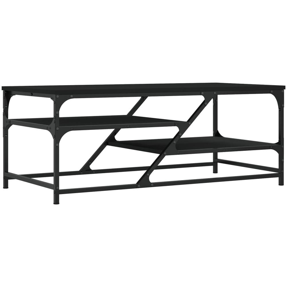 Tavolino Da Salotto Nero 100x49x40 Cm In Legno Multistrato - Foto 2