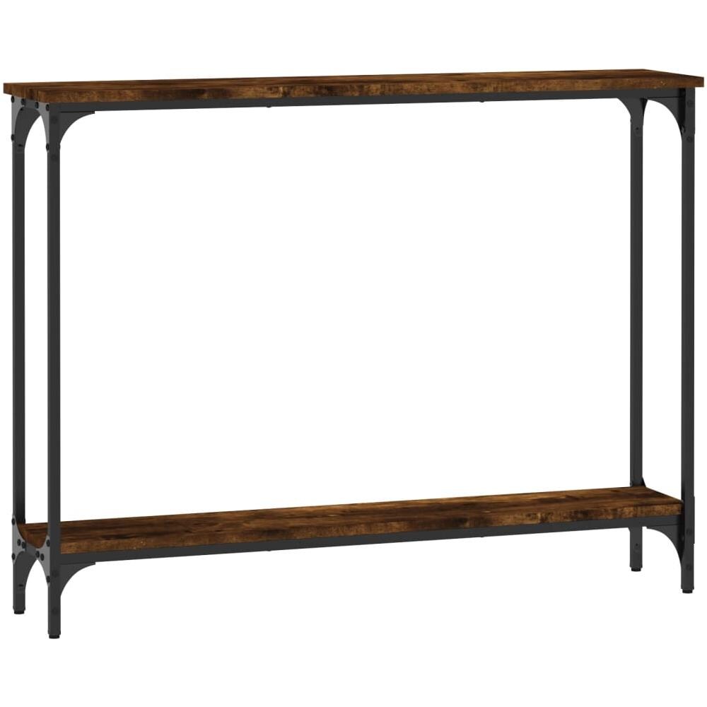 Tavolino Consolle Rovere Fumo 100x22,5x75cm Legno Multistrato - Foto 2