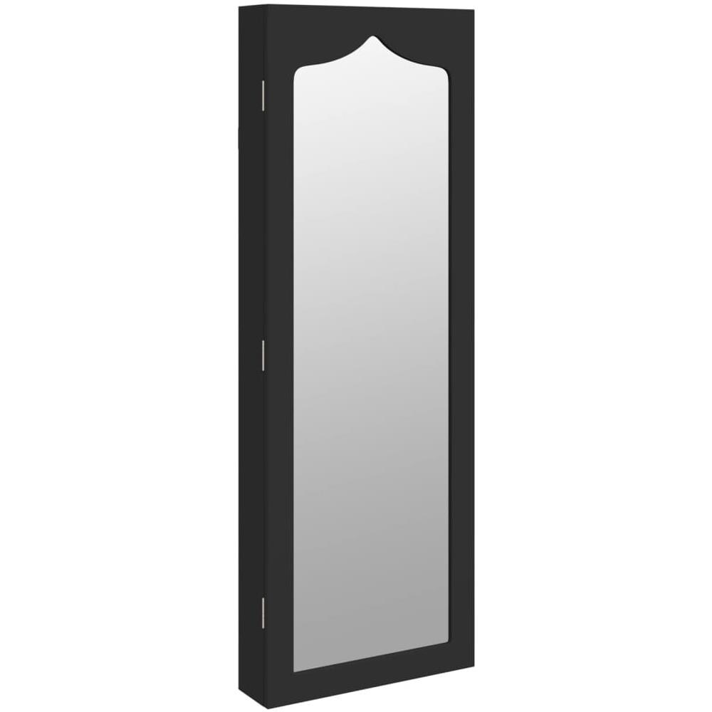 Armadio Portagioie Con Specchio A Muro Nero 37,5x10x106 Cm - Foto 2