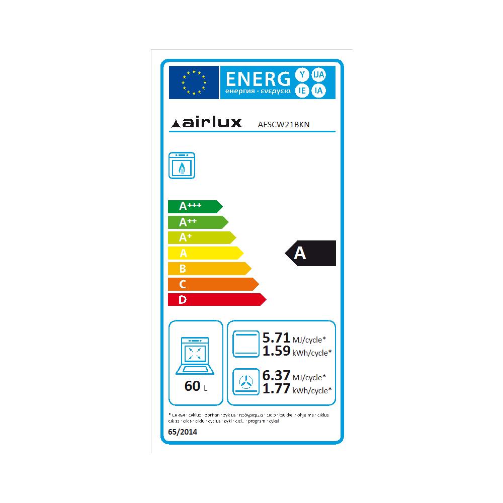 Forno a Gas AFSCW21BKN Da Incasso Classe 60L A Colore Nero - Foto 3