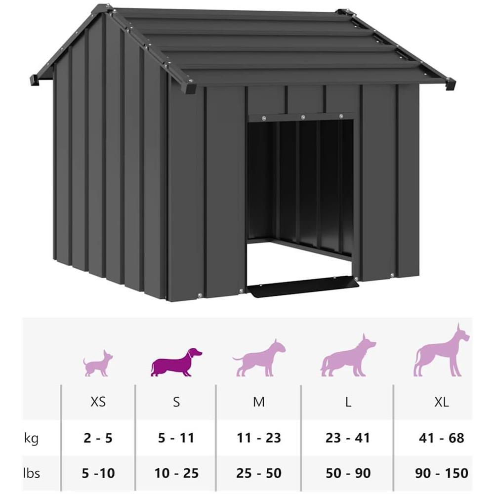 Casetta per Cani con Tetto 85x107x81 cm Acciaio Zincato - Foto 8