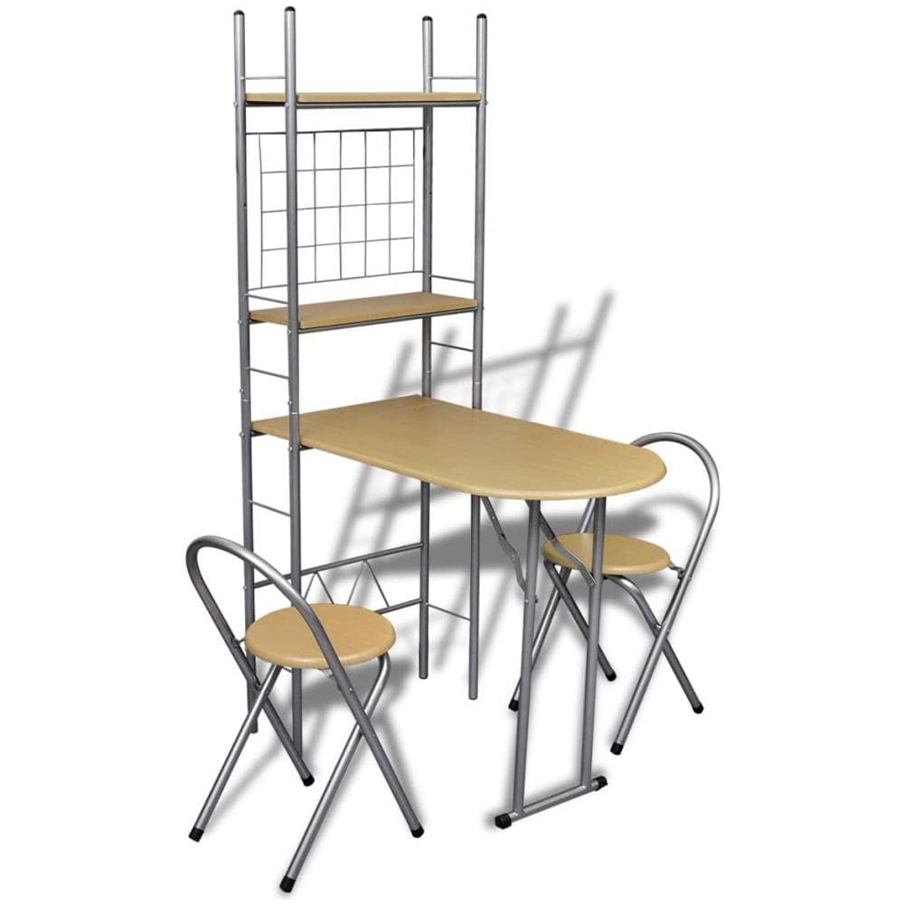 Set Da Bar Pieghevole Per Colazione Con 2 Sgabelli - Foto 1