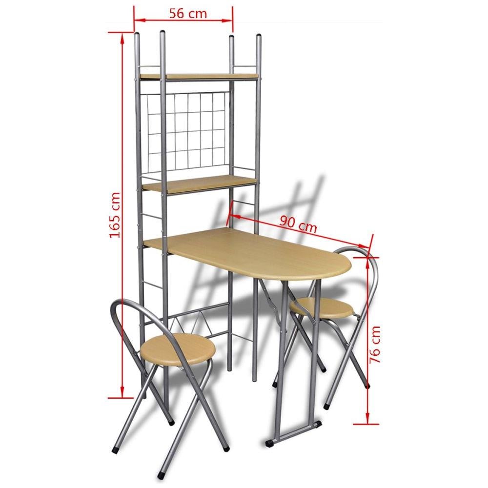 Set Da Bar Pieghevole Per Colazione Con 2 Sgabelli - Foto 16