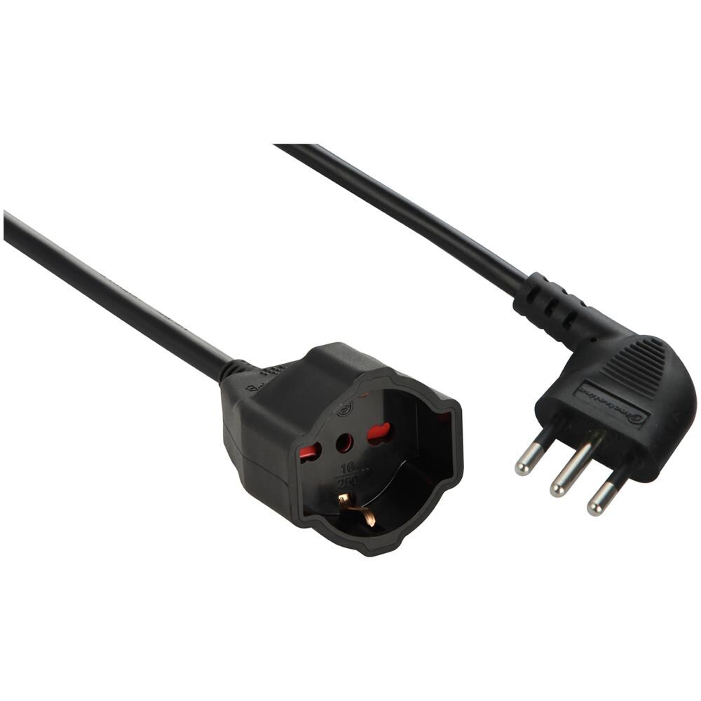 46109 Prolunga 5 Mt Spina 16a E Presa Schuko, Nero - Sezione Cavo 3g1,5 Mm² - Foto 1