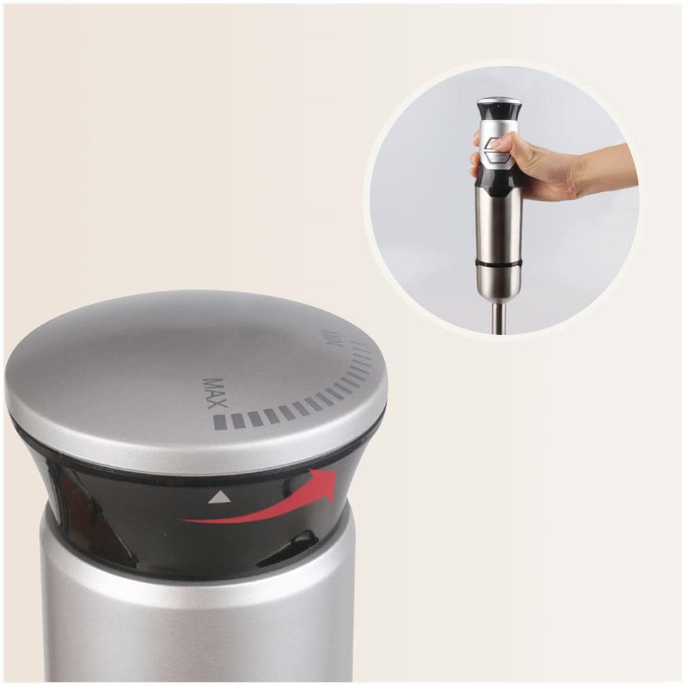 Aigostar Frullatore ad Immersione 8433325503147 con Recipiente da 0.7 L Potenza 600 Watt Colore Inox OY10563
