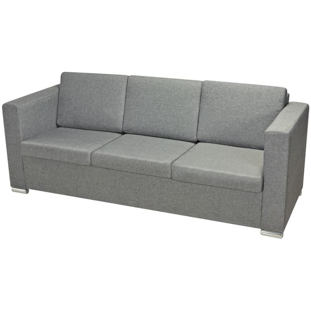 2 Pz Set Di Divani In Stoffa Grigio Chiaro - Foto 16
