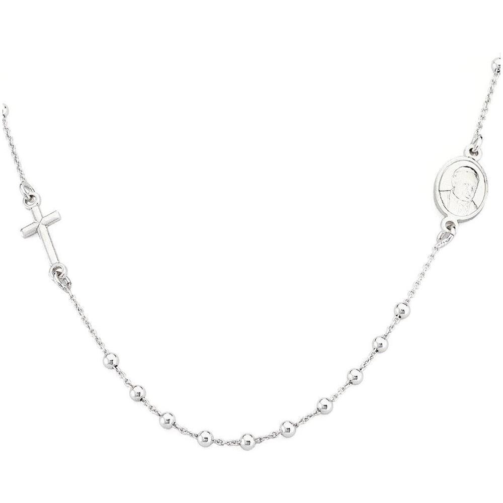 Collana In Argento 925 - Collezione Rosari - Colore Rodio - Misura Unica Rosario Girocollo (grani Diam. 2,5mm)  - Foto 1