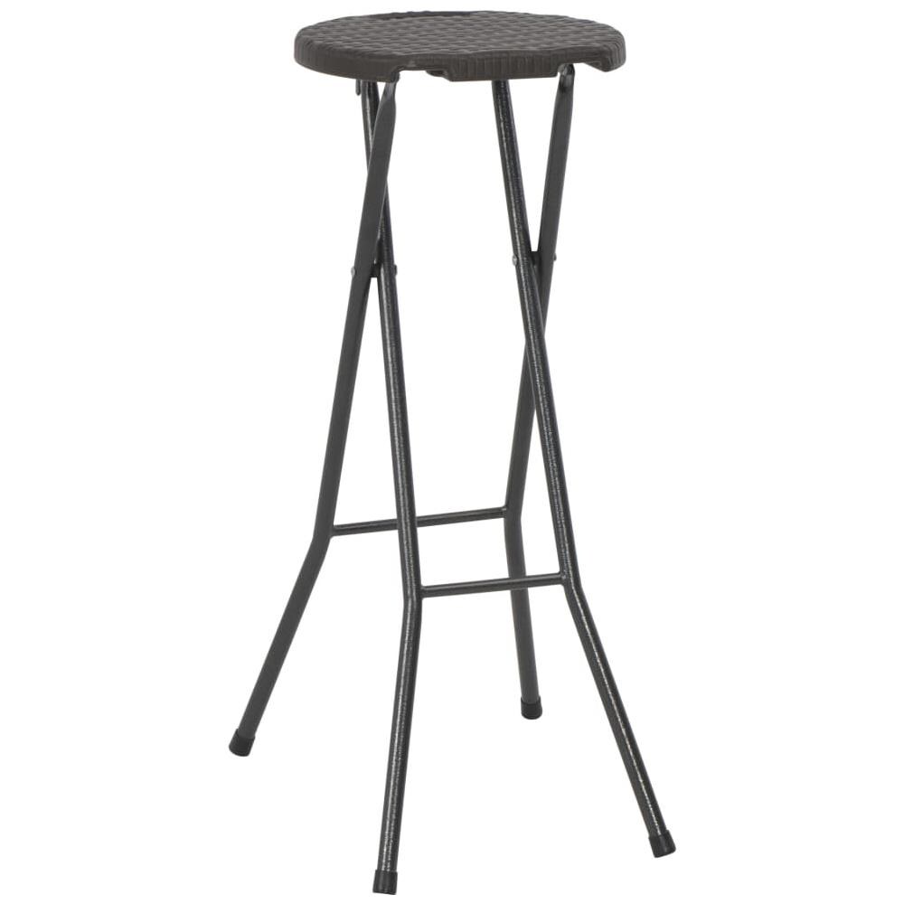 Sgabelli Da Bar Pieghevoli 2 Pz Hdpe E Acciaio Marroni Rattan - Foto 2