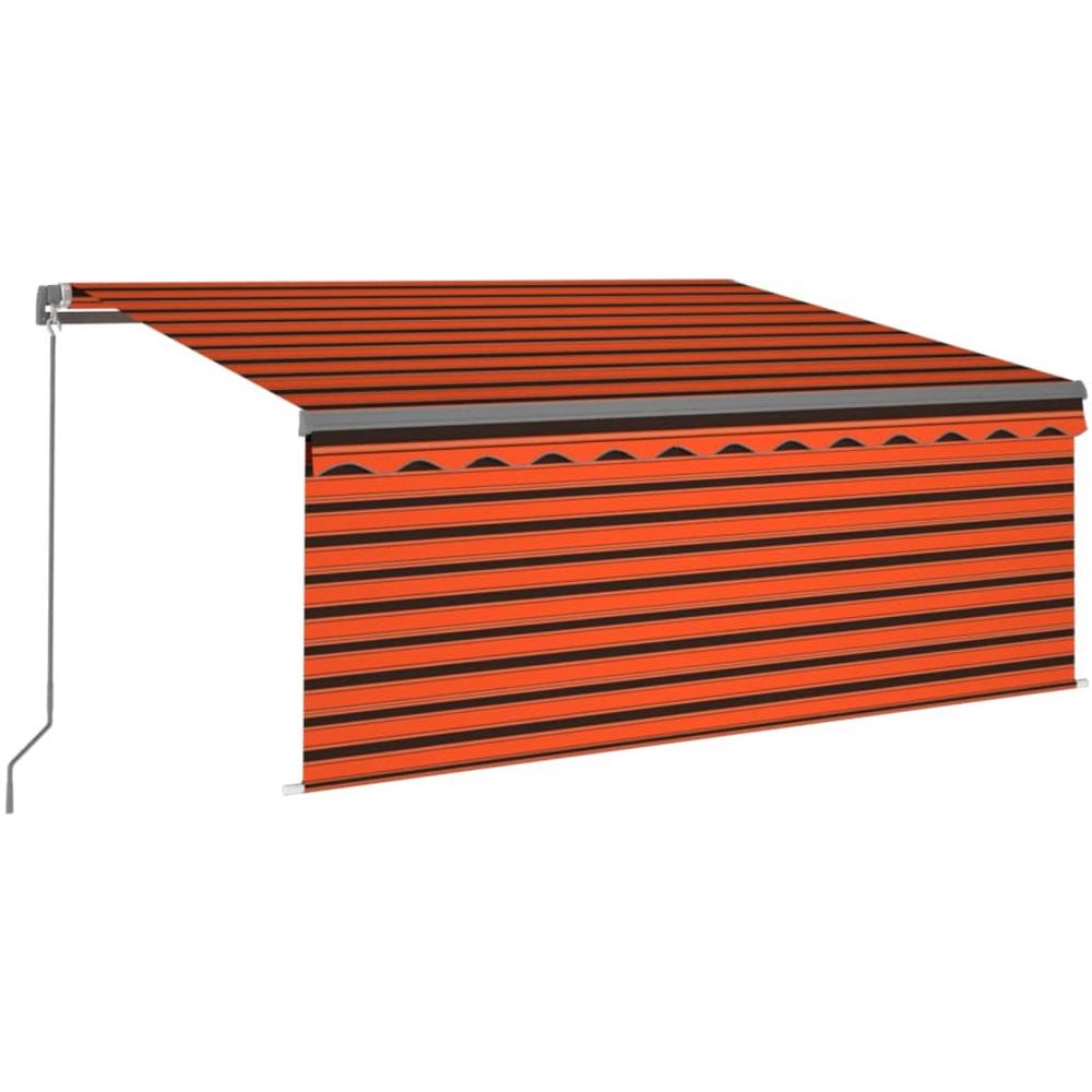 Tenda Sole Retrattile Manuale Parasole 3x2,5m Arancio E Marrone - Foto 2