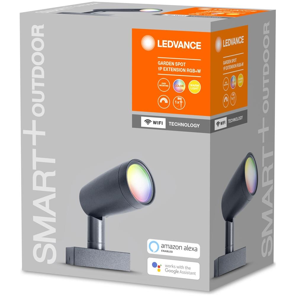 Ledvance Luce Da Esterno Smart Led Da Parete, Wifi, Smart+ Garden Spot Multicolor / 4,50 W, 220…240 V, Ampiezza Fascio Luminoso: 76°, Rgbw, 3000 K, Materiale: Alluminio, Ip65 - Foto 1