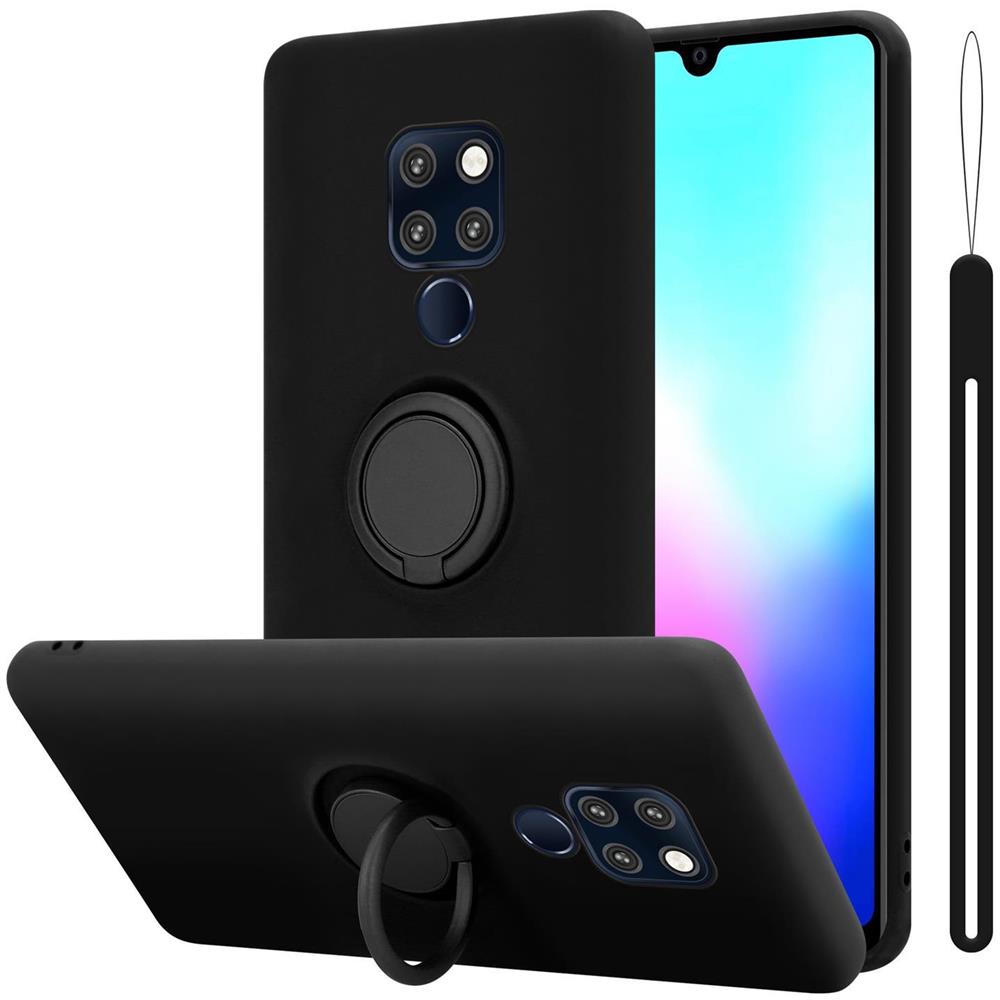 Cadorabo Custodia Compatibile Con Huawei Mate 20 In Liquid Nero - Coperchio Protettivo In Silicone Tpu Flessibile Con Anello - Foto 1