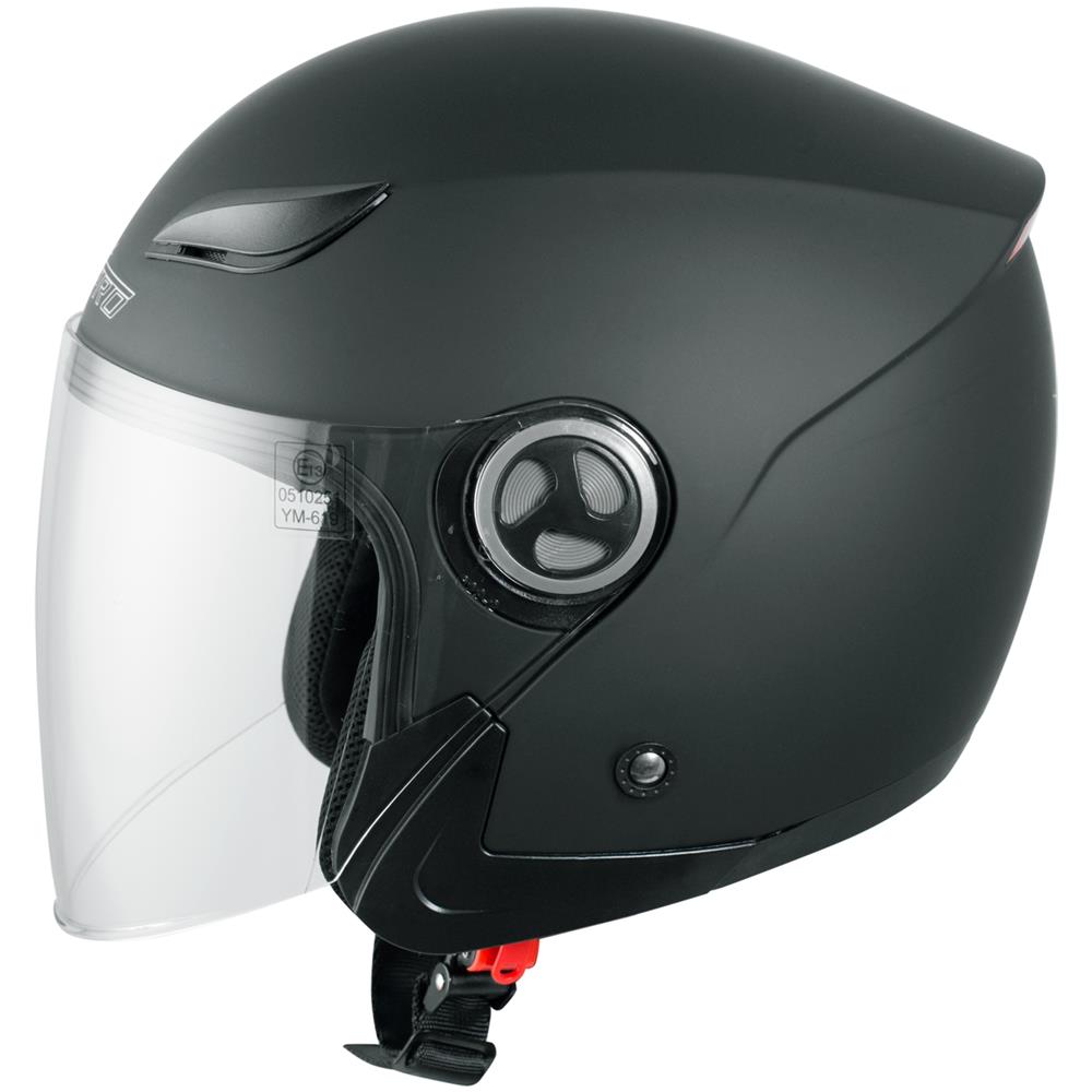 Casco Jet Visiera Lunga Scooter Moto Quad Omologato Ece 22 05 Nero Opaco L - Foto 5