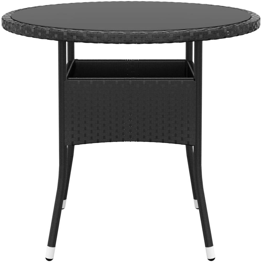 Set Da Pranzo Per Giardino 5 Pz In Polyrattan Nero - Foto 5