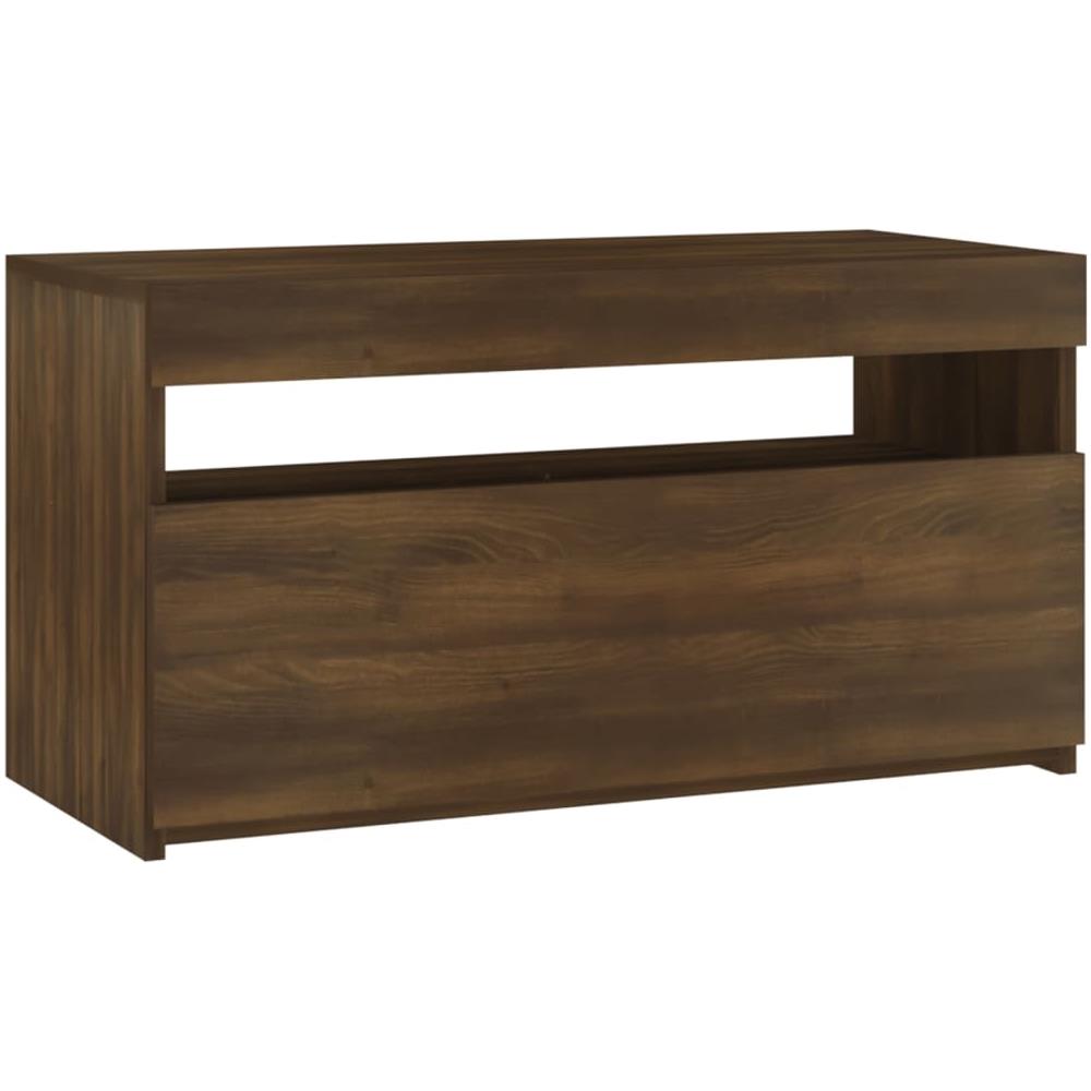 Mobile Porta TV con Luci LED Rovere Marrone 75x35x40 cm - Foto 1